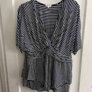 Kiyonna short sleeve deep plunge top